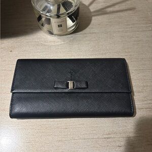 Salvatore Ferragamo Black Leather Wallet Authentic!